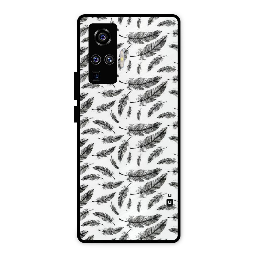 Black Feather Metal Back Case for Vivo X50 Pro