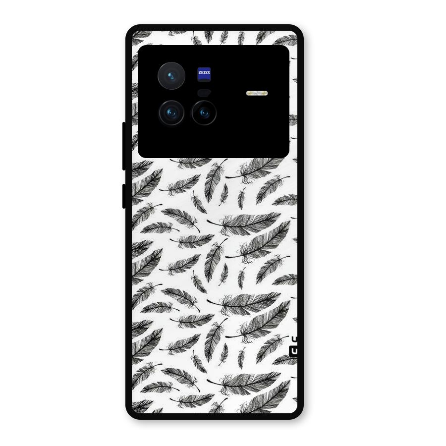 Black Feather Metal Back Case for Vivo X80