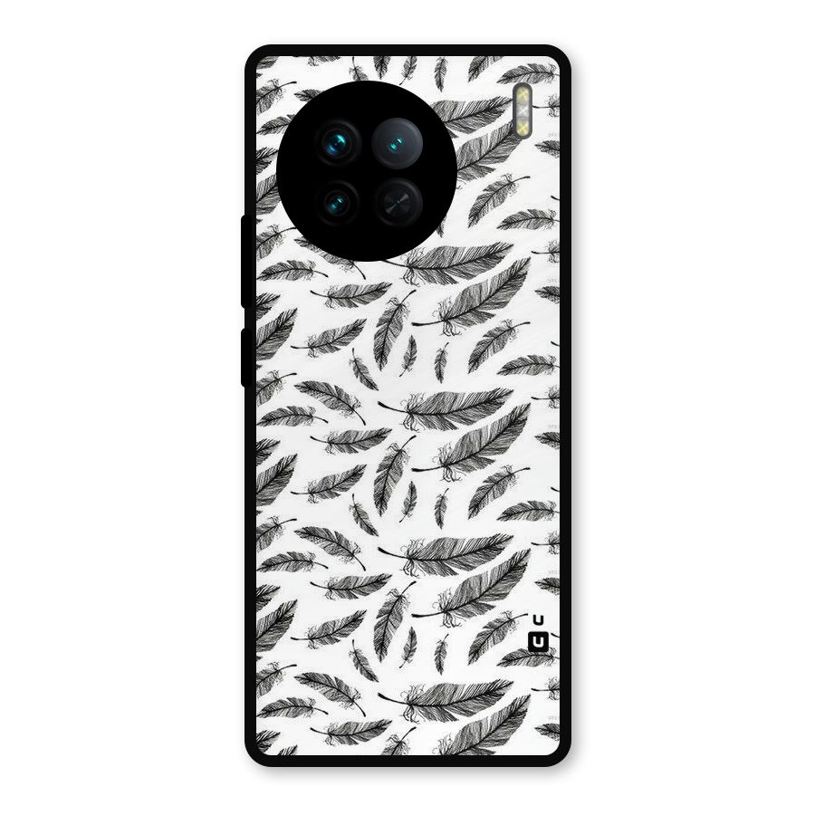 Black Feather Metal Back Case for Vivo X90