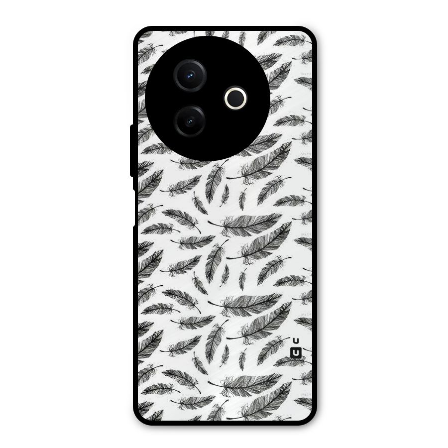 Black Feather Metal Back Case for Vivo Y39