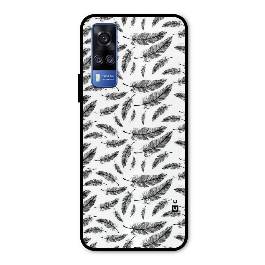 Black Feather Metal Back Case for Vivo Y51A