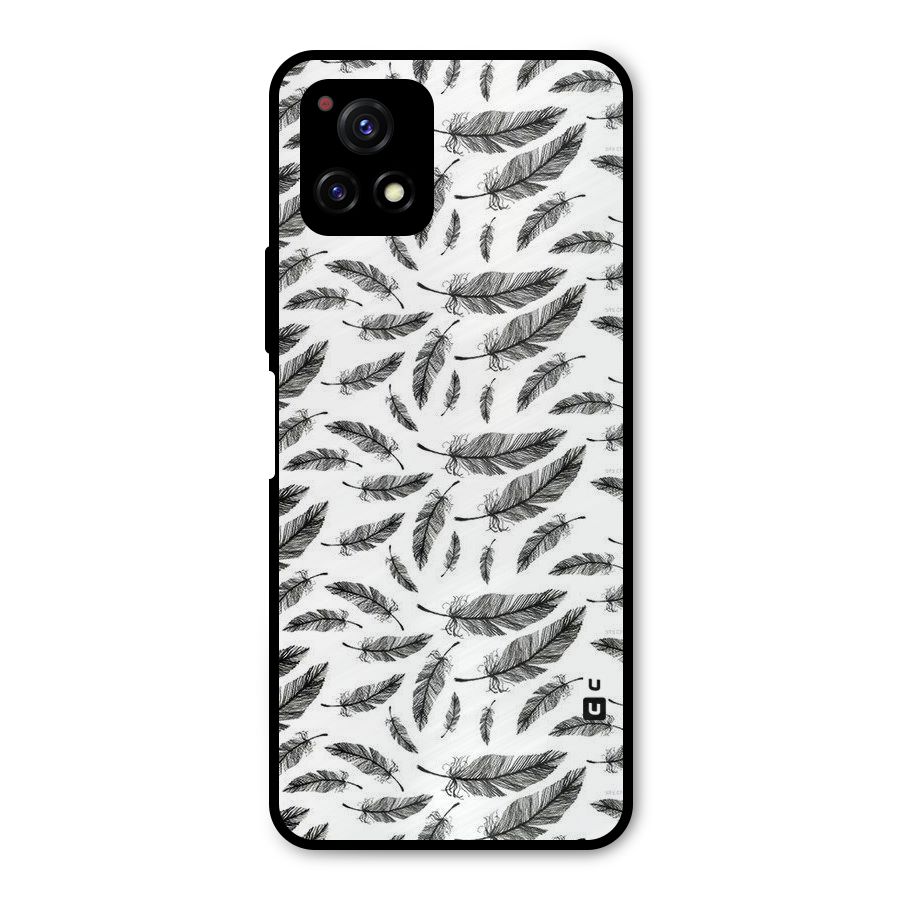 Black Feather Metal Back Case for Vivo Y72 5G