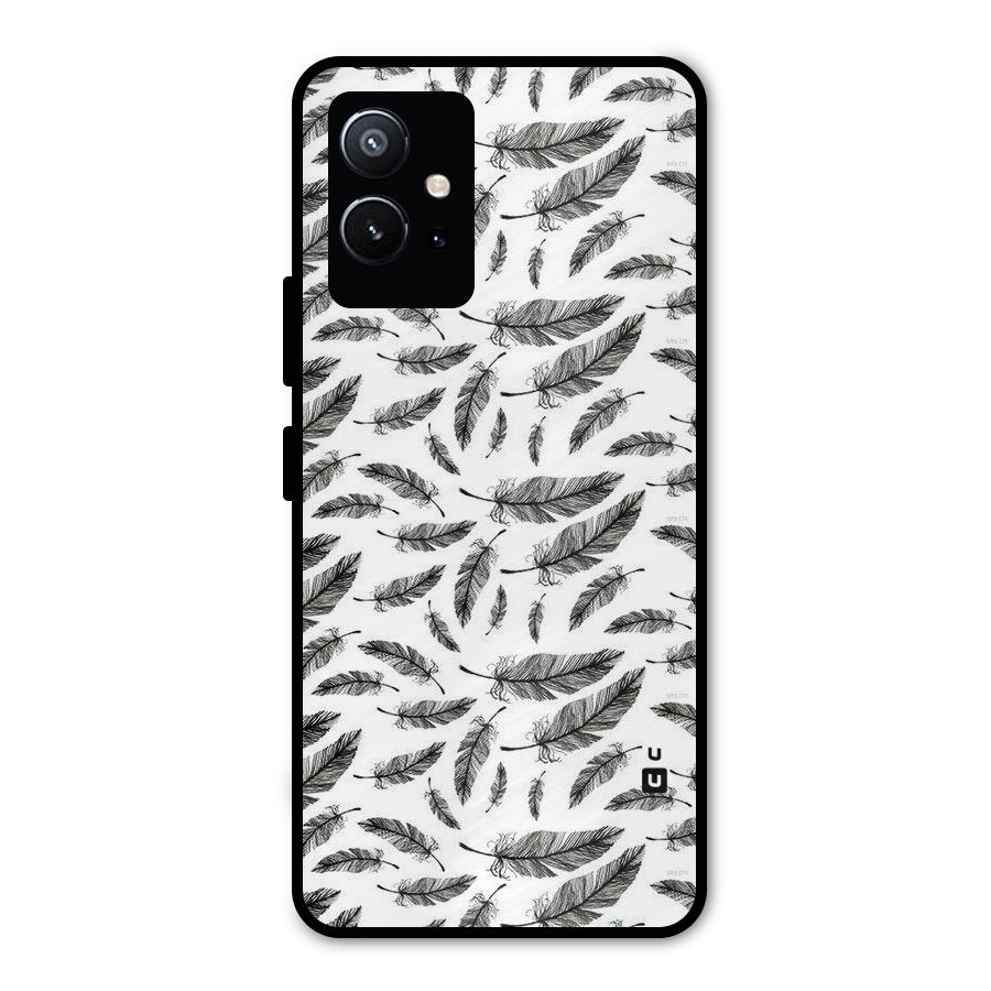 Black Feather Metal Back Case for Vivo Y75 5G