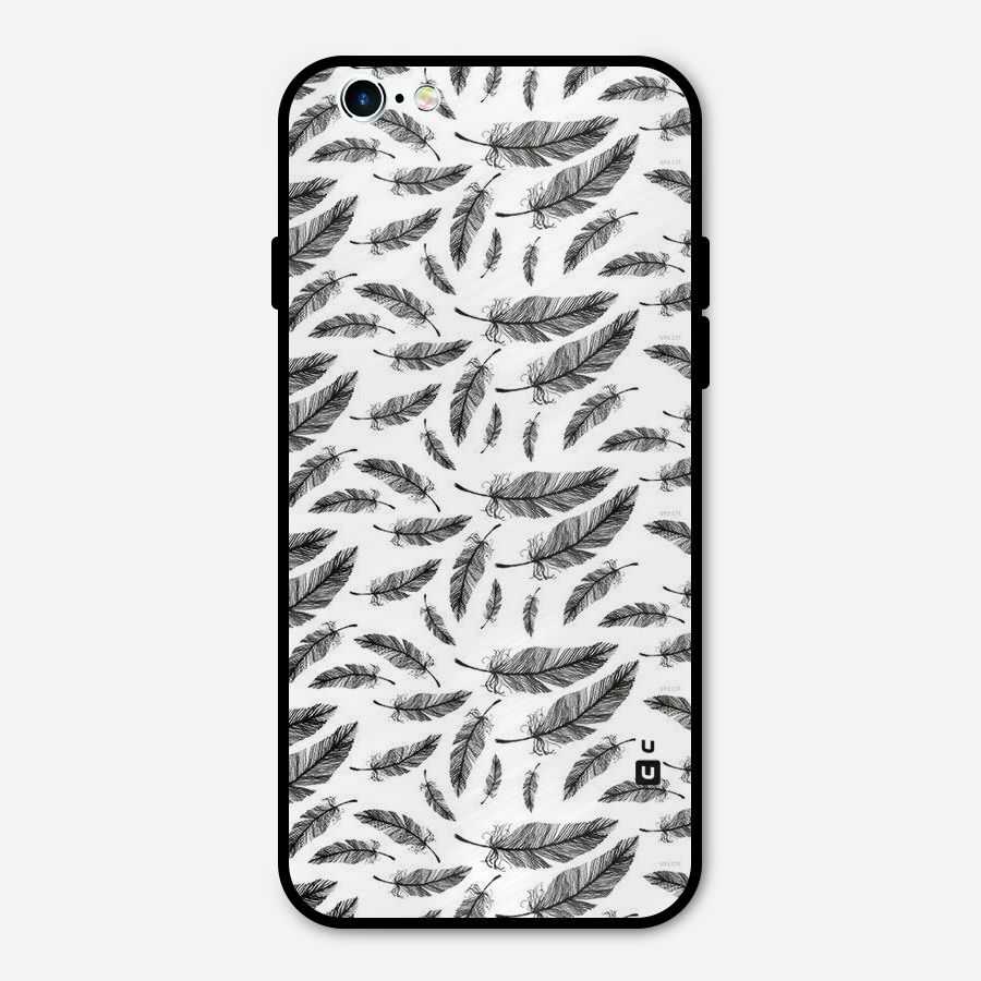 Black Feather Metal Back Case for iPhone 6 6s
