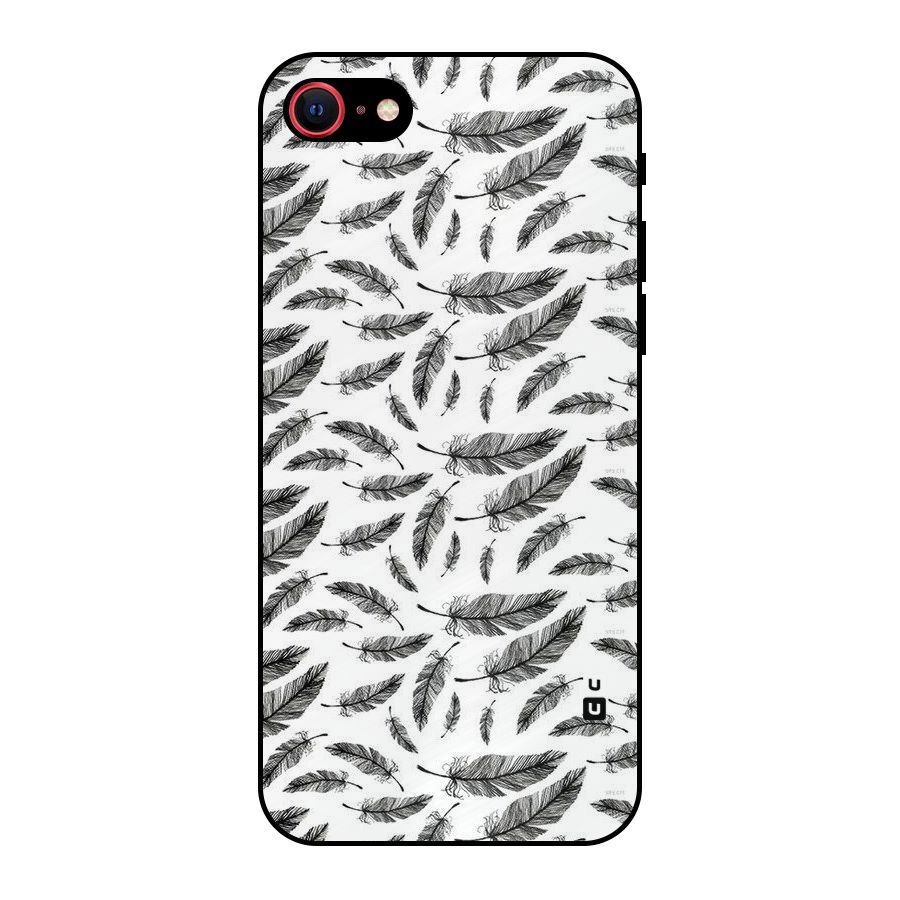 Black Feather Metal Back Case for iPhone 7
