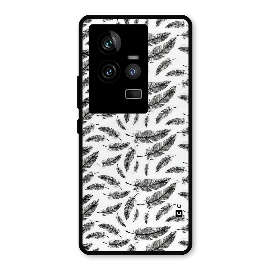 Black Feather Metal Back Case for iQOO 11 5G