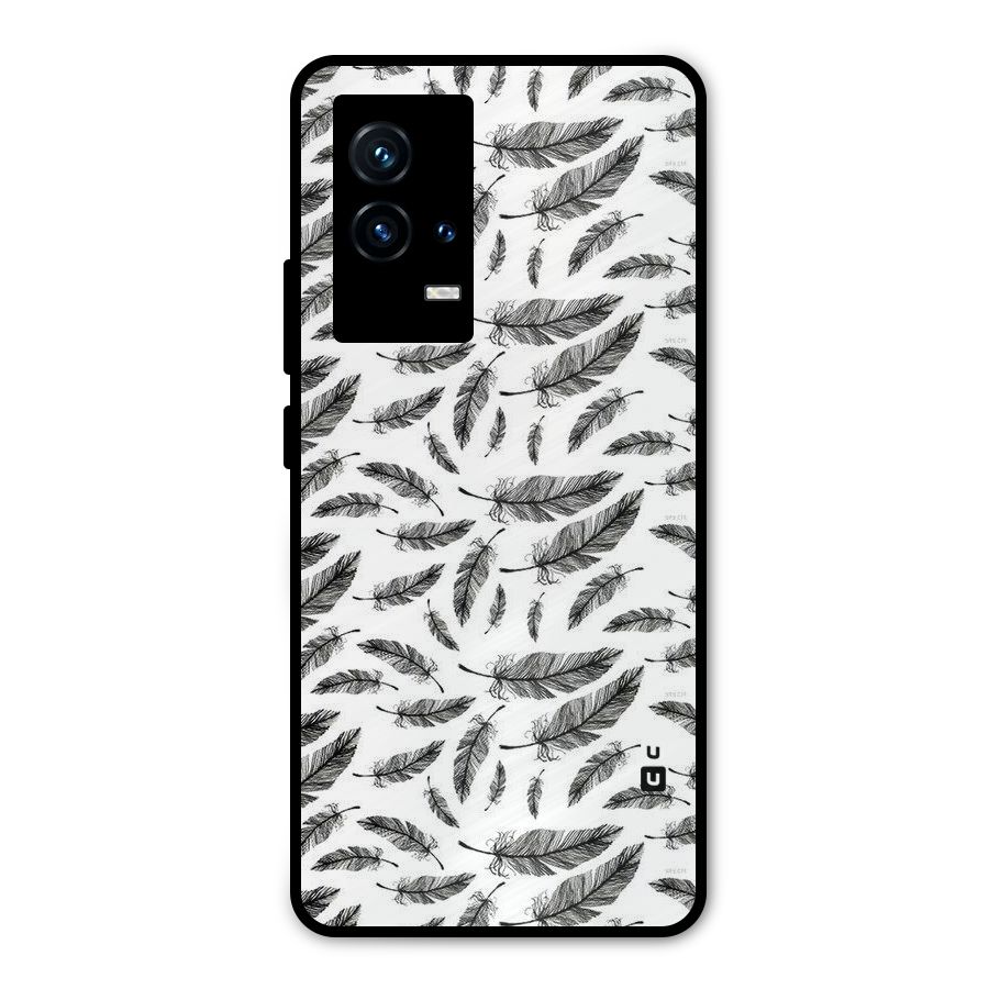 Black Feather Metal Back Case for iQOO 9 5G