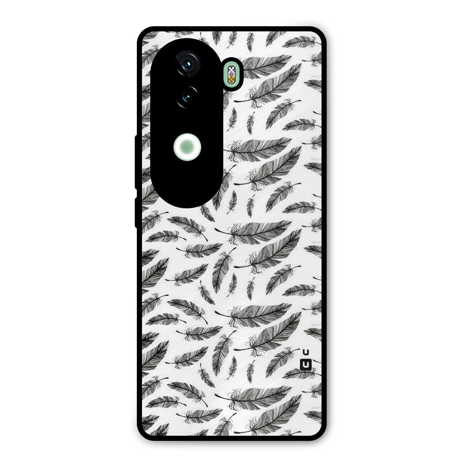 Black Feather Metal Back Case for iQOO Z9s