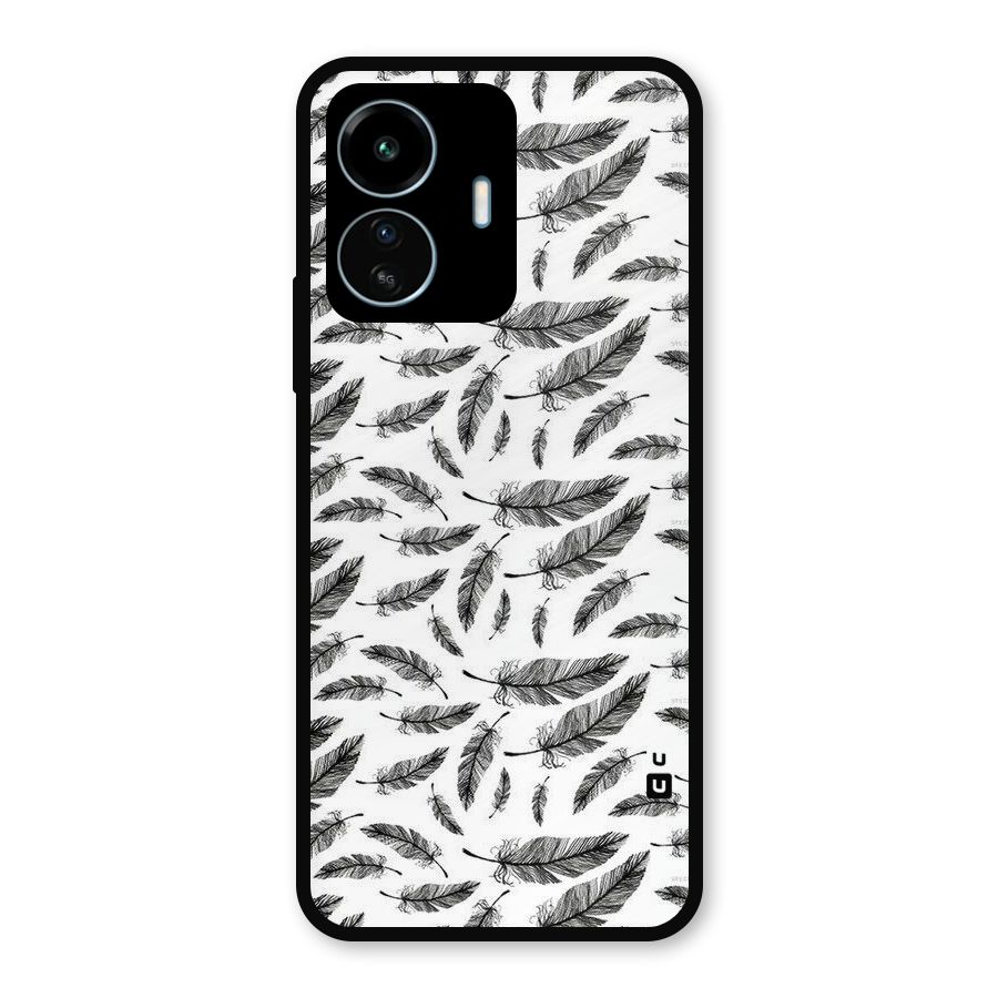 Black Feather Metal Back Case for vivo iQOO Z6 Lite 5G