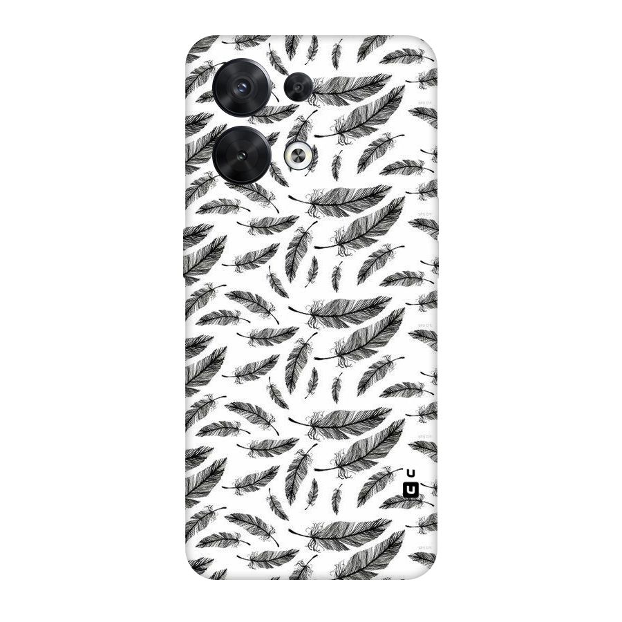 Black Feather Original Polycarbonate Back Case for Oppo Reno8 5G
