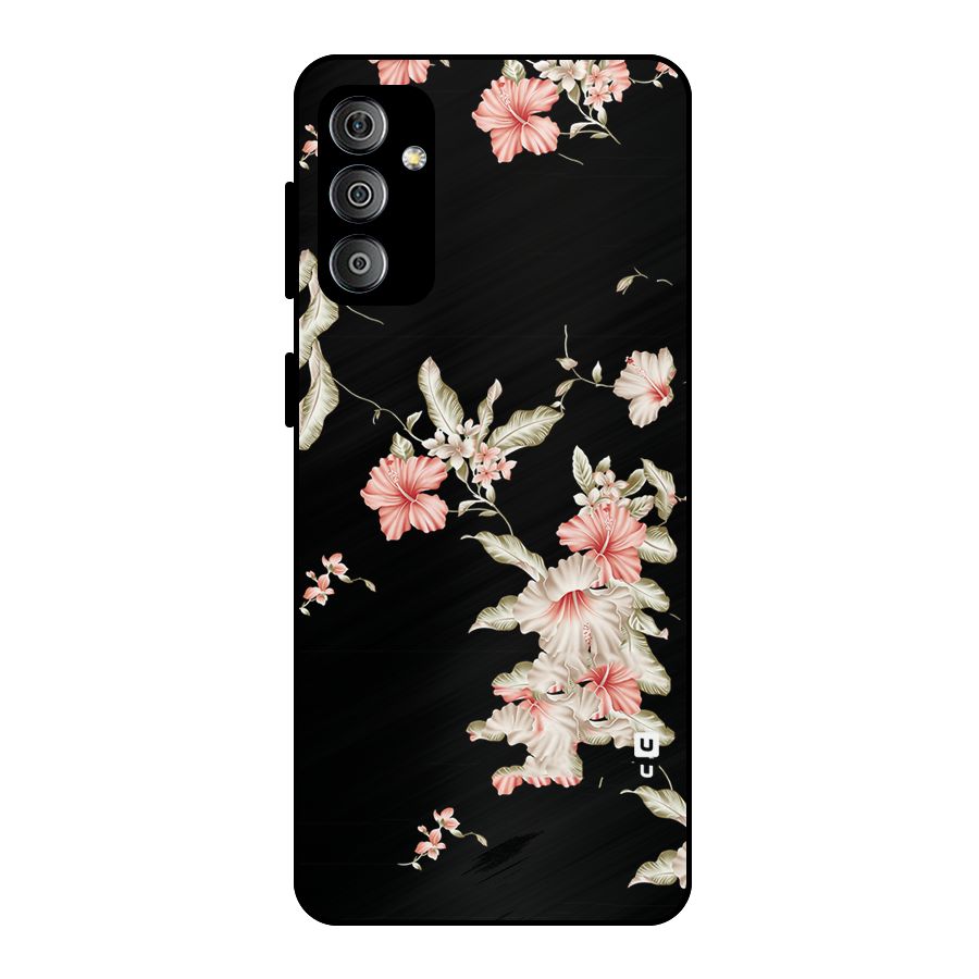 Black Floral Metal Back Case for Galaxy F23