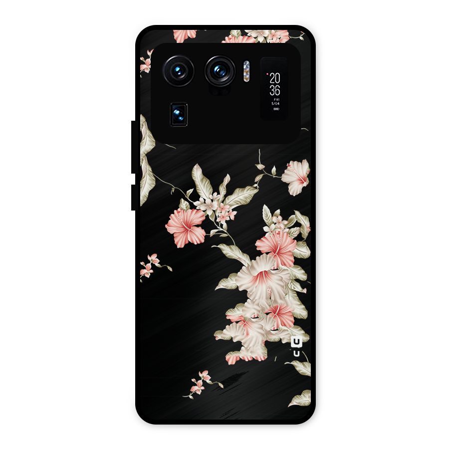Black Floral Metal Back Case for Mi 11 Ultra