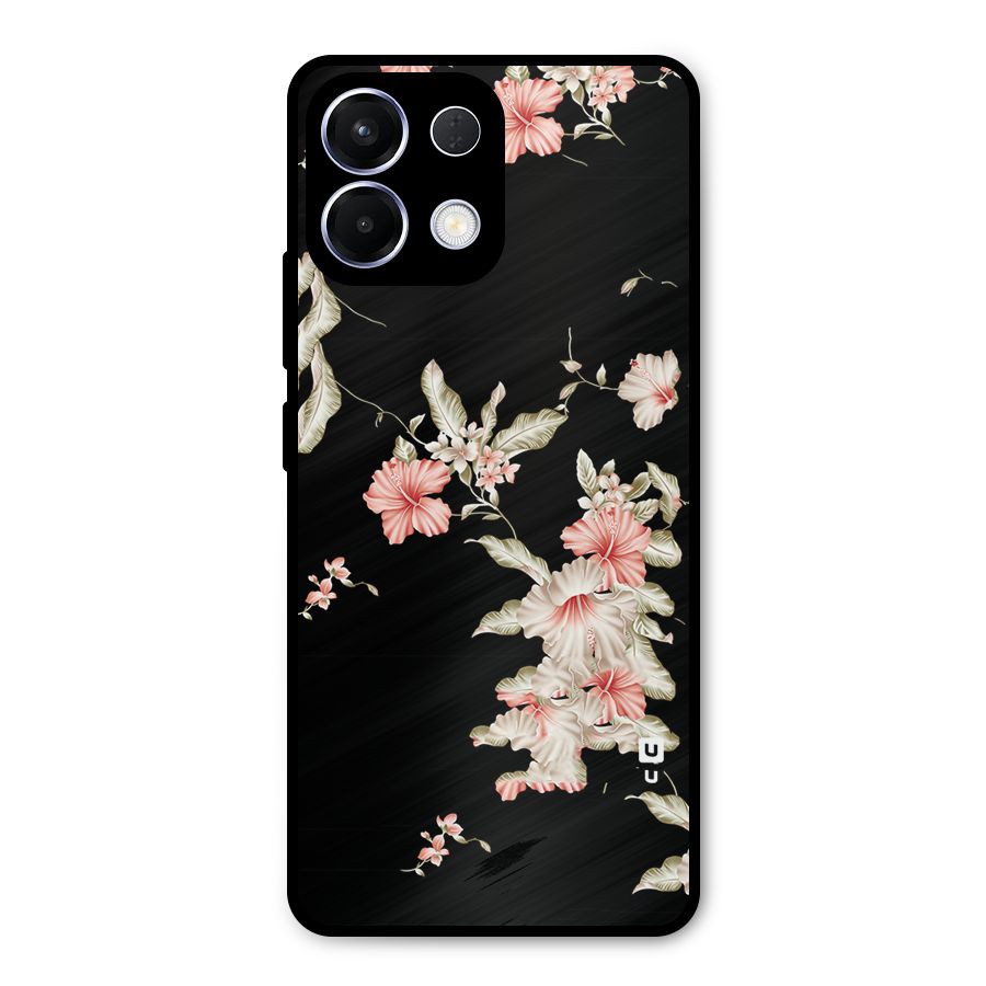 Black Floral Metal Back Case for Oppo K13