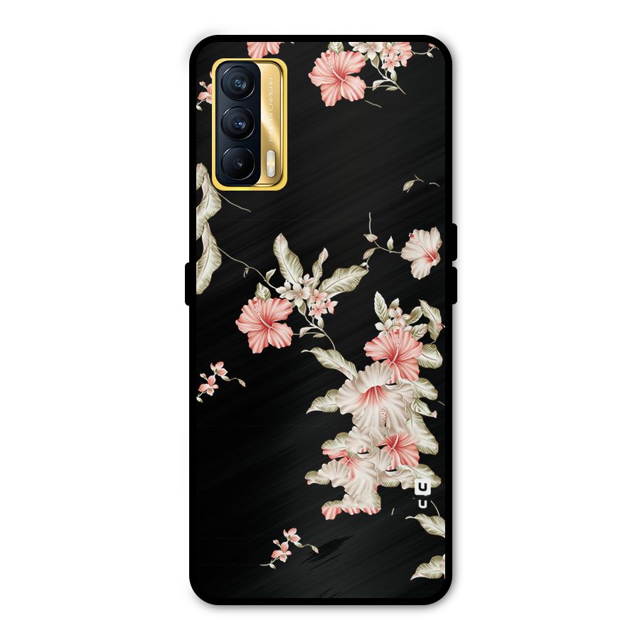 Black Floral Metal Back Case for Realme X7
