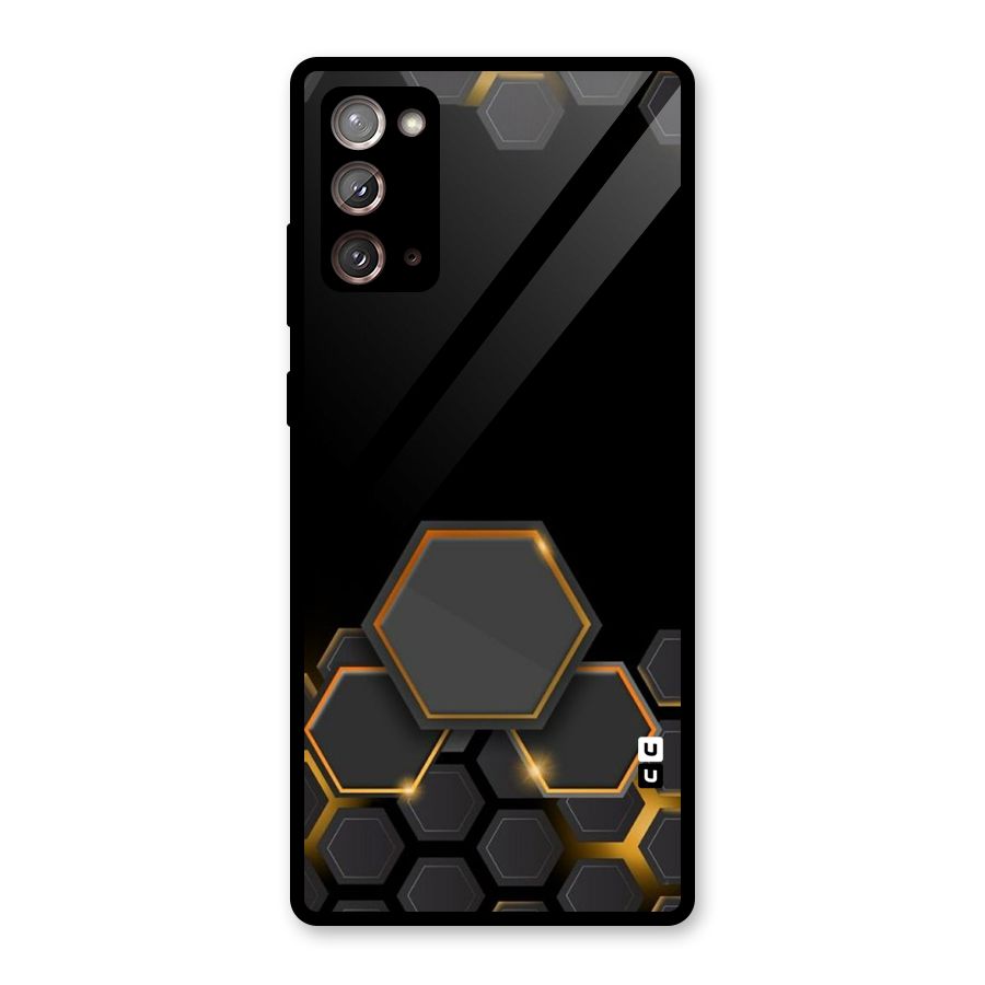 Black Gold Hexa Glass Back Case for Galaxy Note 20