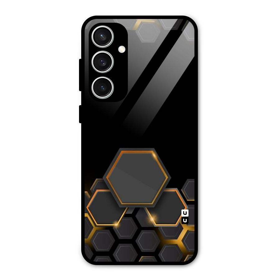 Black Gold Hexa Glass Back Case for Galaxy S23 FE