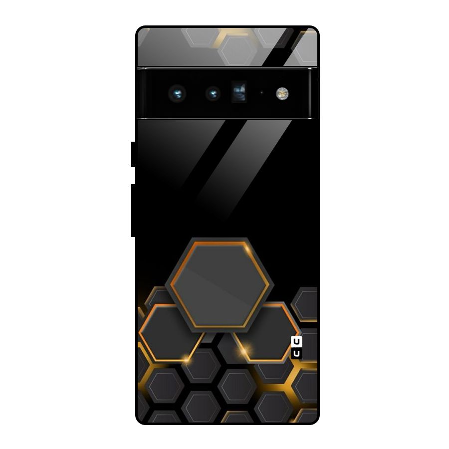 Black Gold Hexa Glass Back Case for Google Pixel 6 Pro