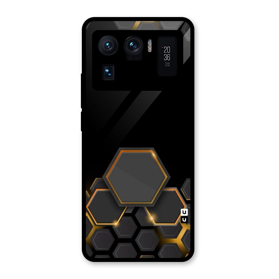 Black Gold Hexa Glass Back Case for Mi 11 Ultra