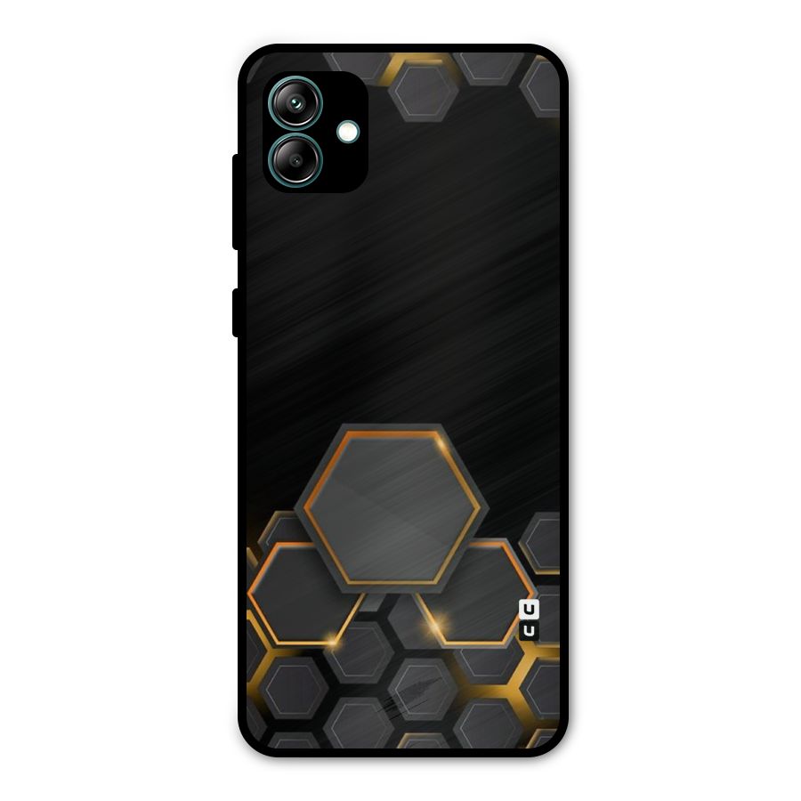 Black Gold Hexa Metal Back Case for Galaxy A04