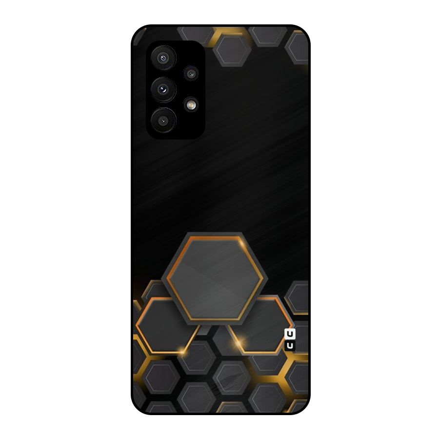 Black Gold Hexa Metal Back Case for Galaxy A23