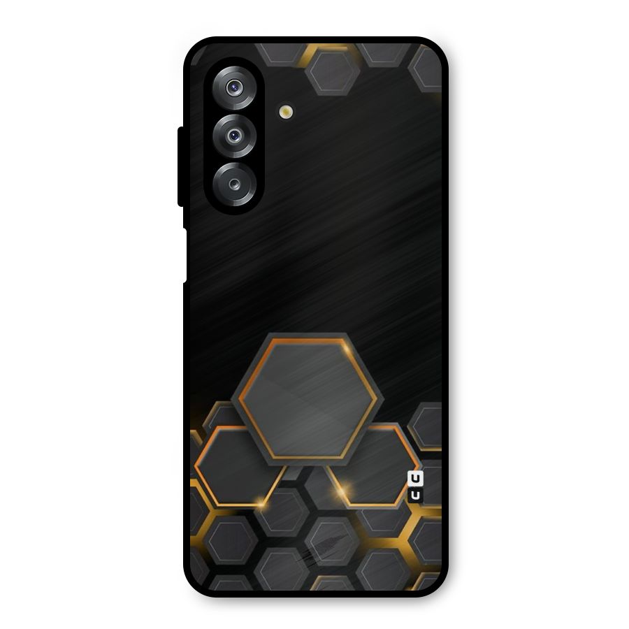 Black Gold Hexa Metal Back Case for Galaxy A26