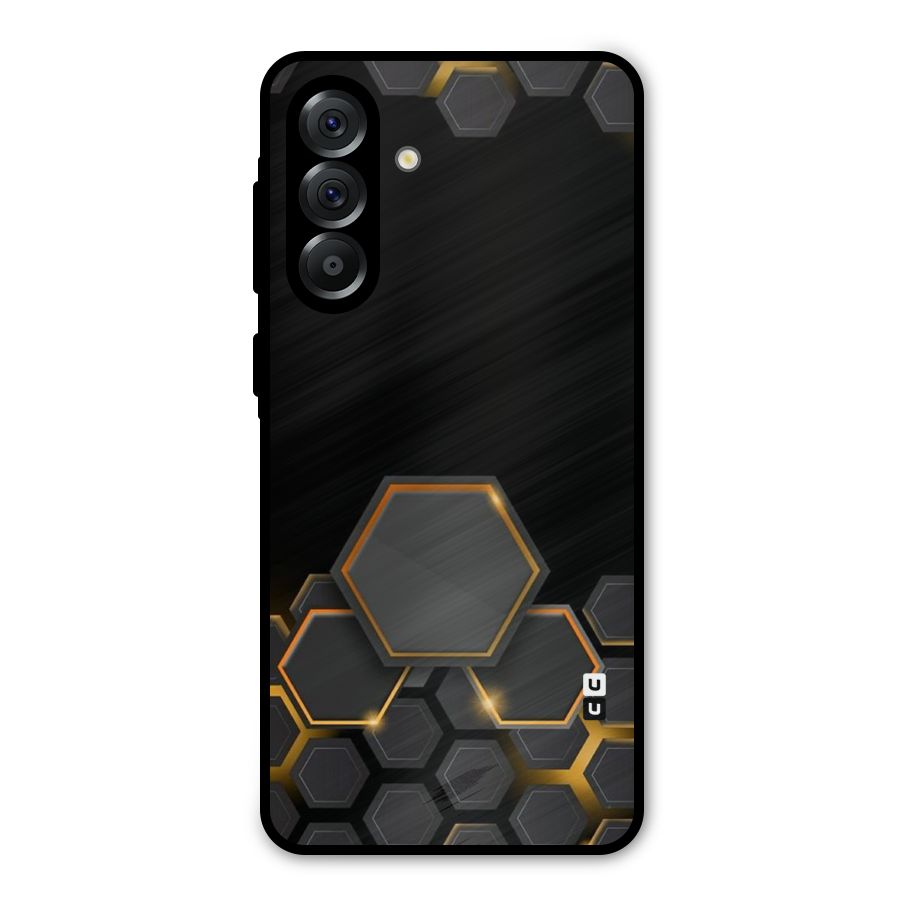 Black Gold Hexa Metal Back Case for Galaxy A36