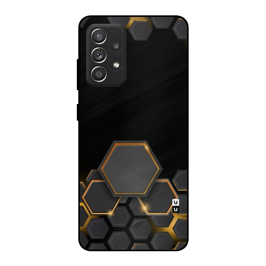 Black Gold Hexa Metal Back Case for Galaxy A52s 5G