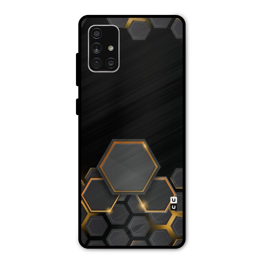 Black Gold Hexa Metal Back Case for Galaxy A71