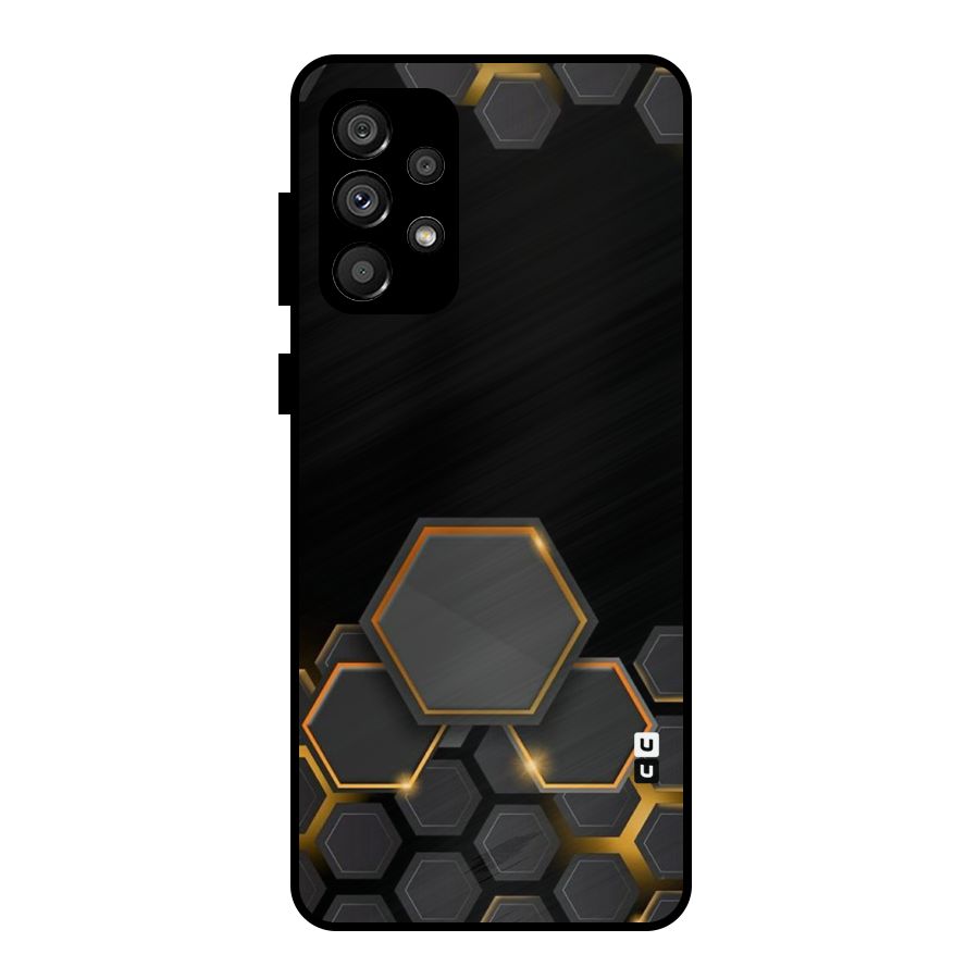 Black Gold Hexa Metal Back Case for Galaxy A73 5G