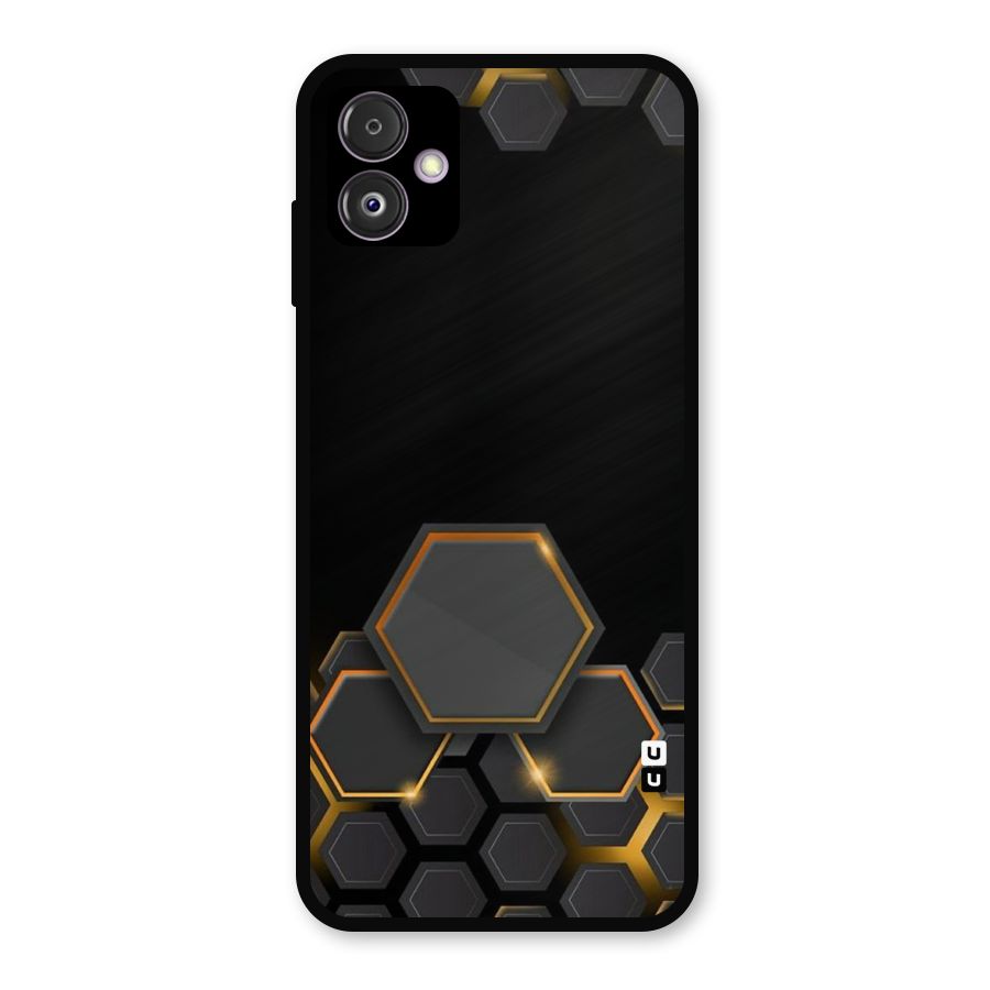 Black Gold Hexa Metal Back Case for Galaxy F14