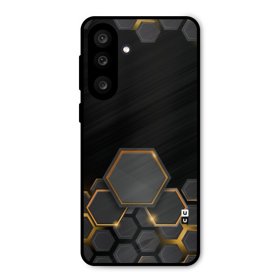 Black Gold Hexa Metal Back Case for Galaxy F56