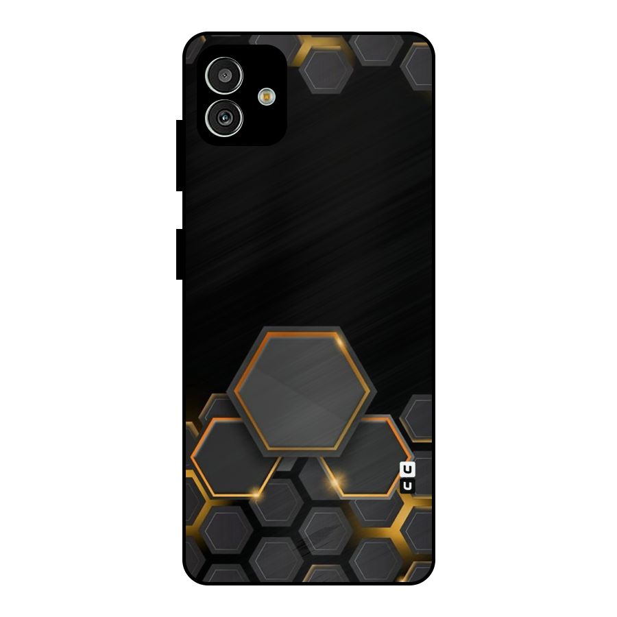 Black Gold Hexa Metal Back Case for Galaxy M13 5G