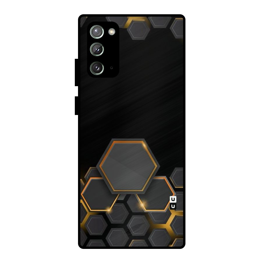 Black Gold Hexa Metal Back Case for Galaxy Note 20