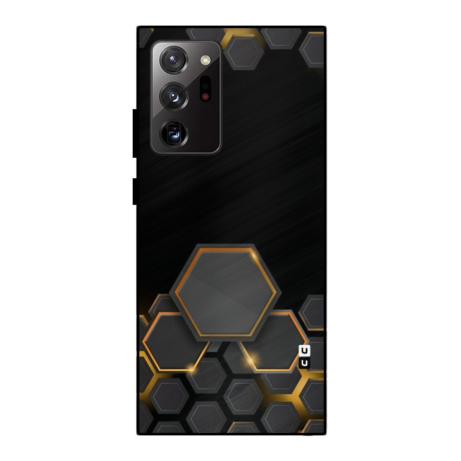 Black Gold Hexa Metal Back Case for Galaxy Note 20 Ultra