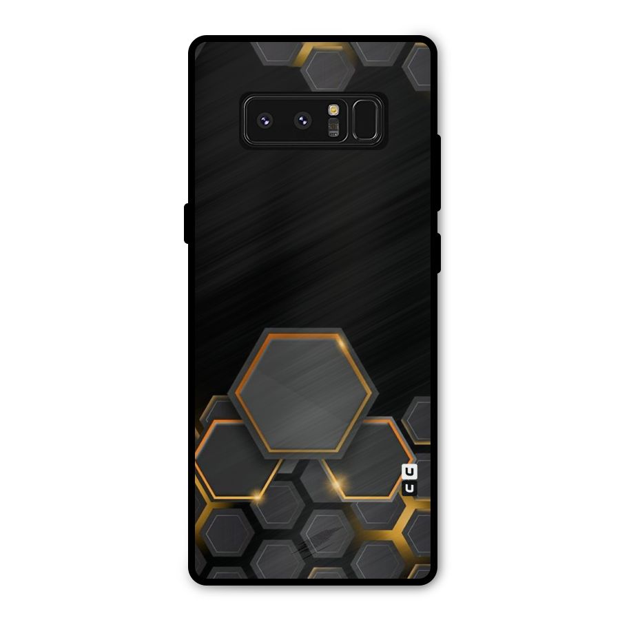 Black Gold Hexa Metal Back Case for Galaxy Note 8
