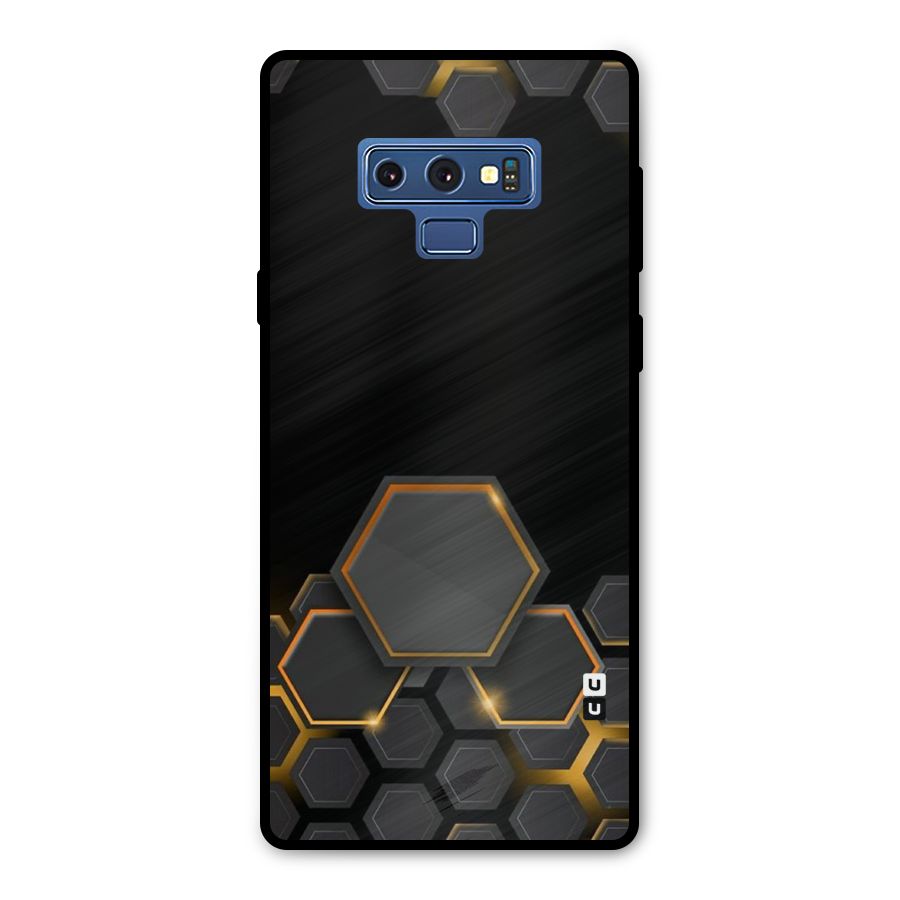 Black Gold Hexa Metal Back Case for Galaxy Note 9