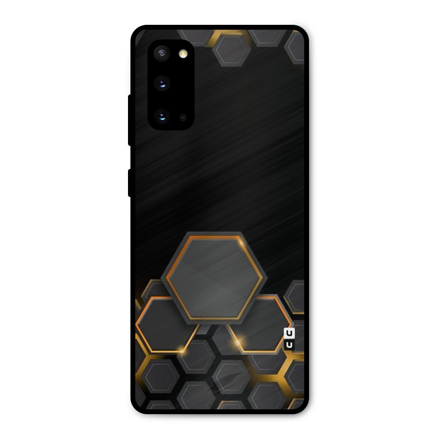 Black Gold Hexa Metal Back Case for Galaxy S20