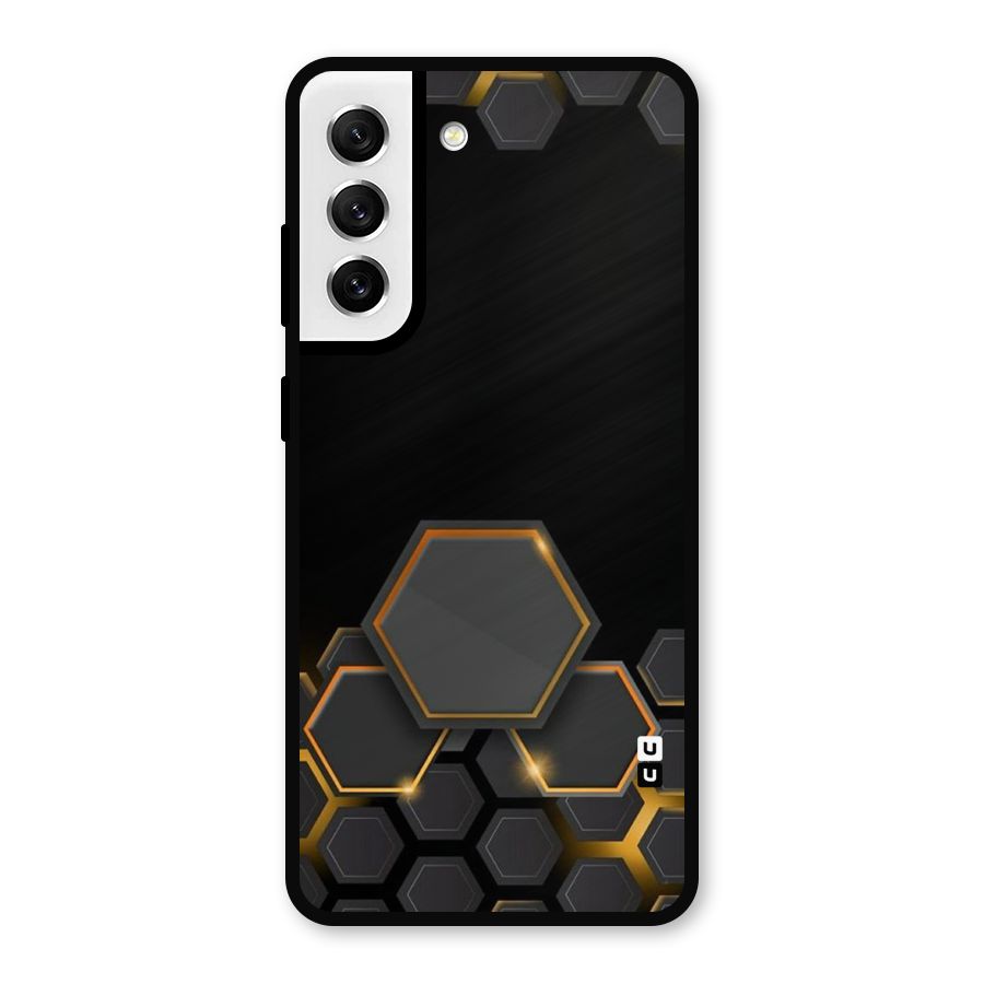 Black Gold Hexa Metal Back Case for Galaxy S21 FE 5G