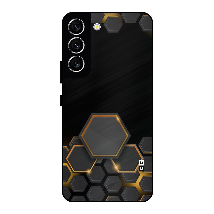 Black Gold Hexa Metal Back Case for Galaxy S22 5G