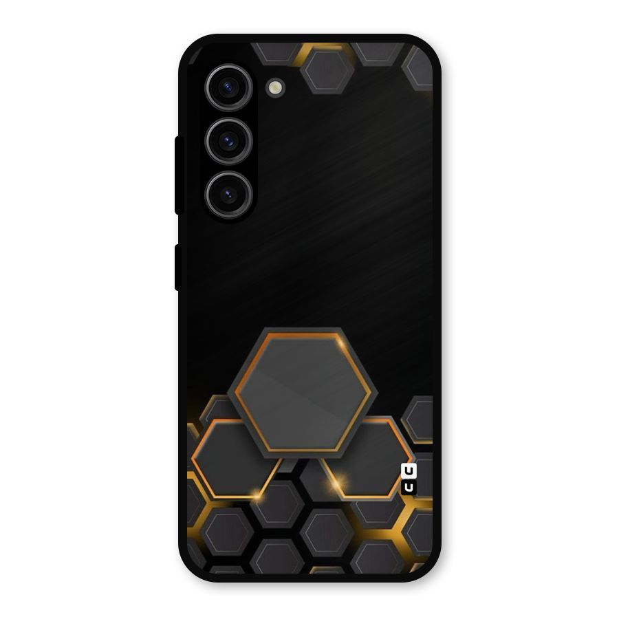 Black Gold Hexa Metal Back Case for Galaxy S23