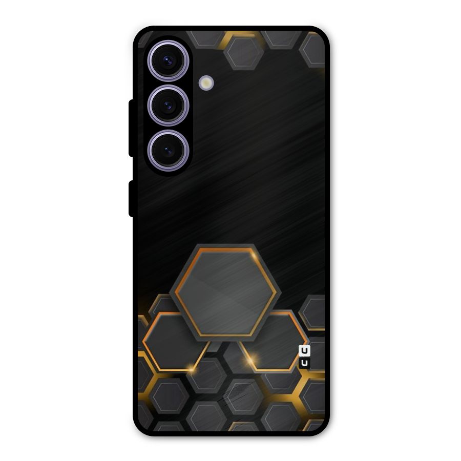 Black Gold Hexa Metal Back Case for Galaxy S24