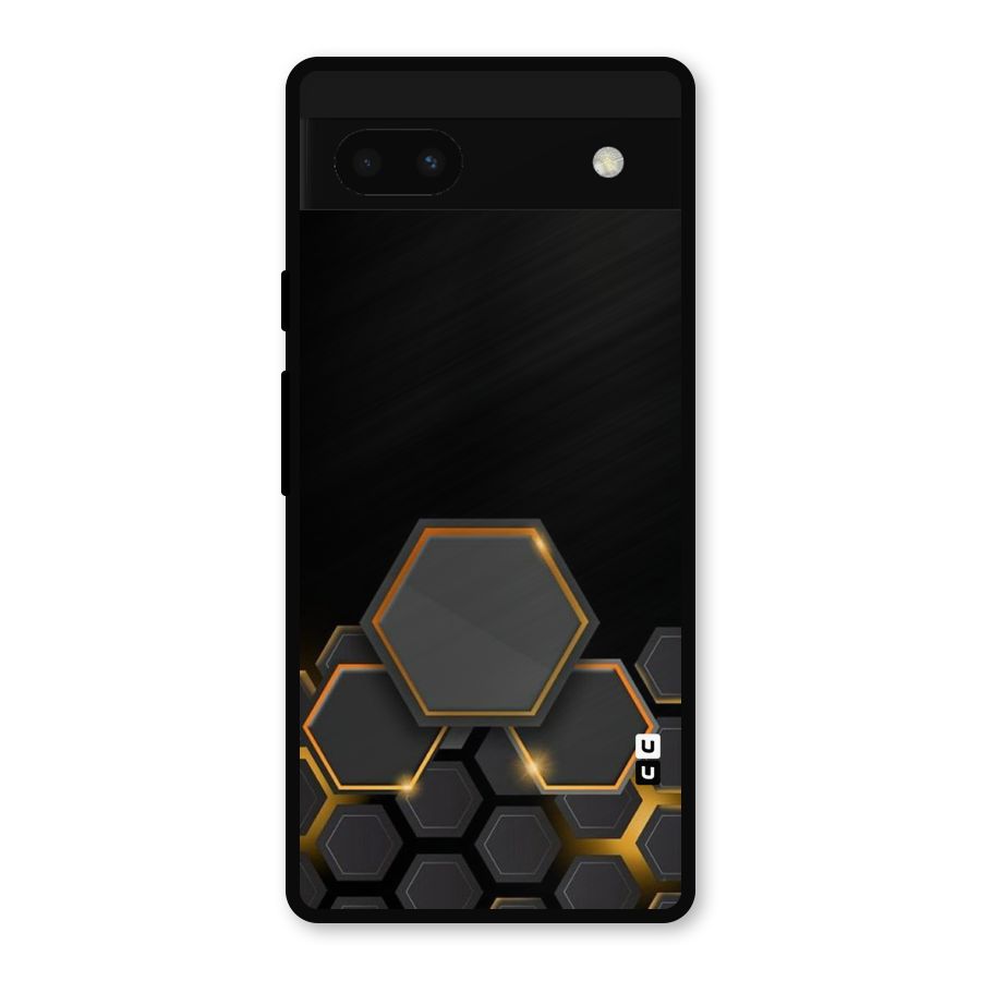 Black Gold Hexa Metal Back Case for Google Pixel 6a