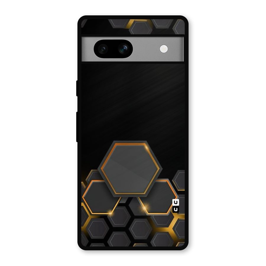 Black Gold Hexa Metal Back Case for Google Pixel 7a
