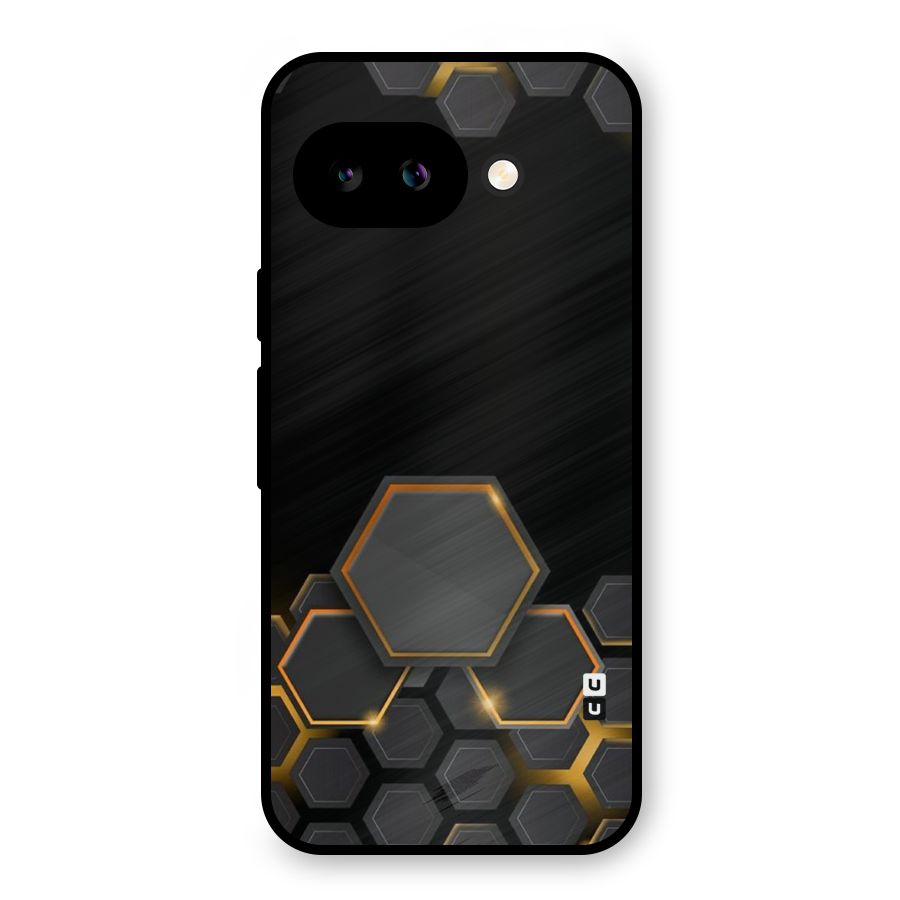 Black Gold Hexa Metal Back Case for Google Pixel 9a
