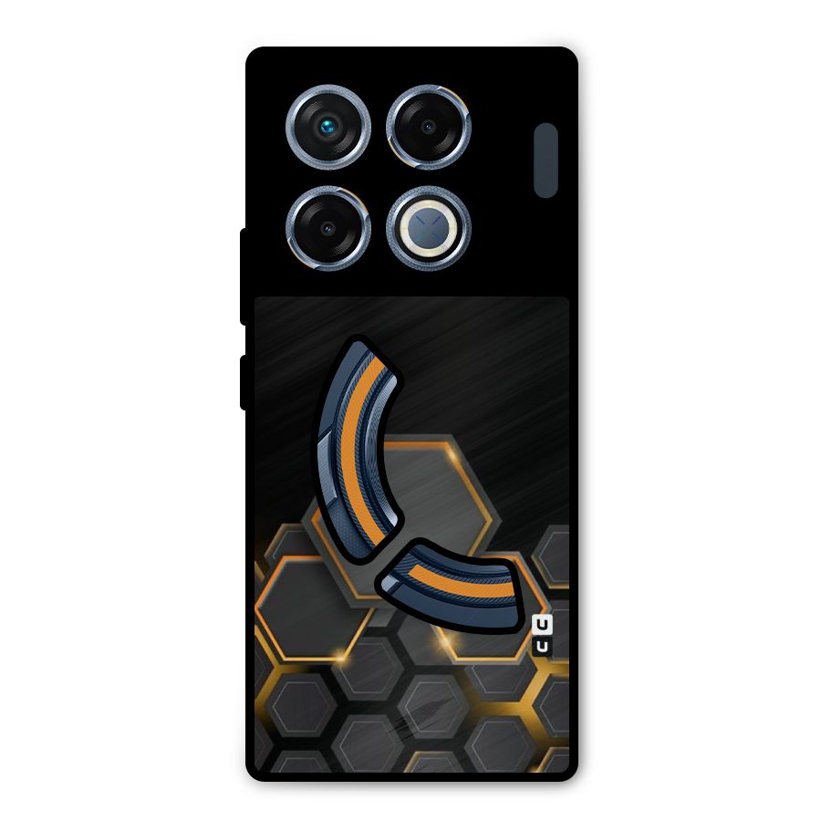 Black Gold Hexa Metal Back Case for Infinix GT 20 Pro