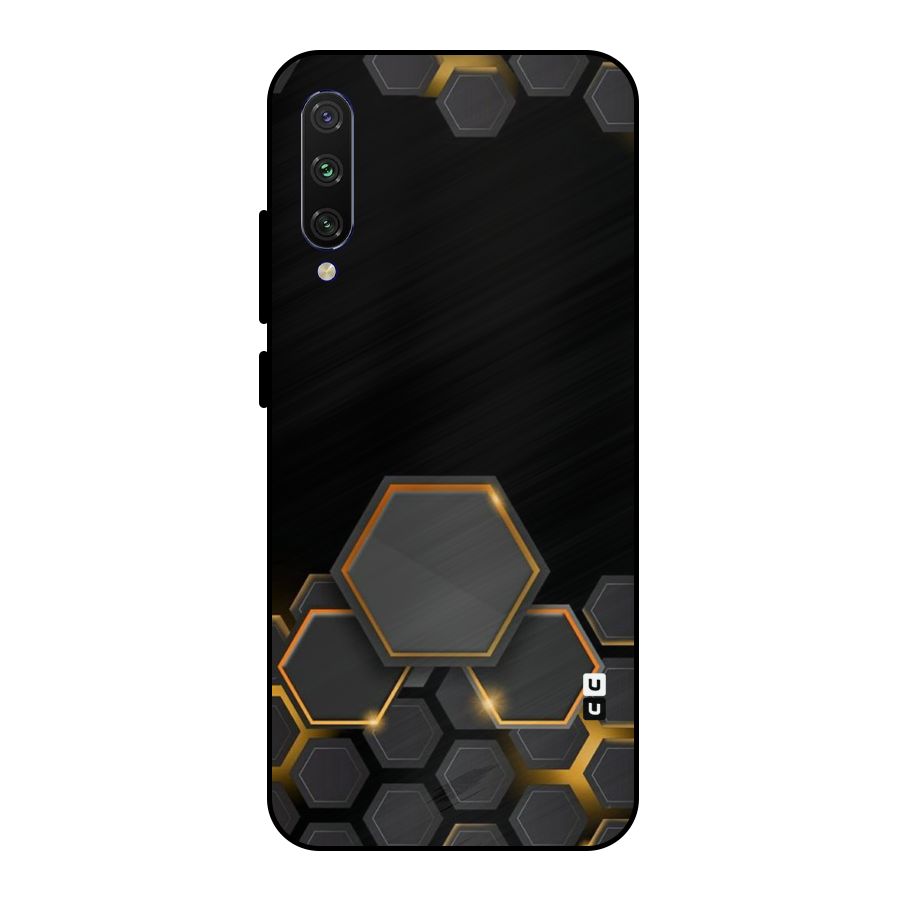 Black Gold Hexa Metal Back Case for Mi A3