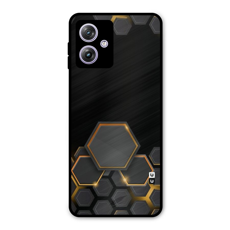 Black Gold Hexa Metal Back Case for Moto G64