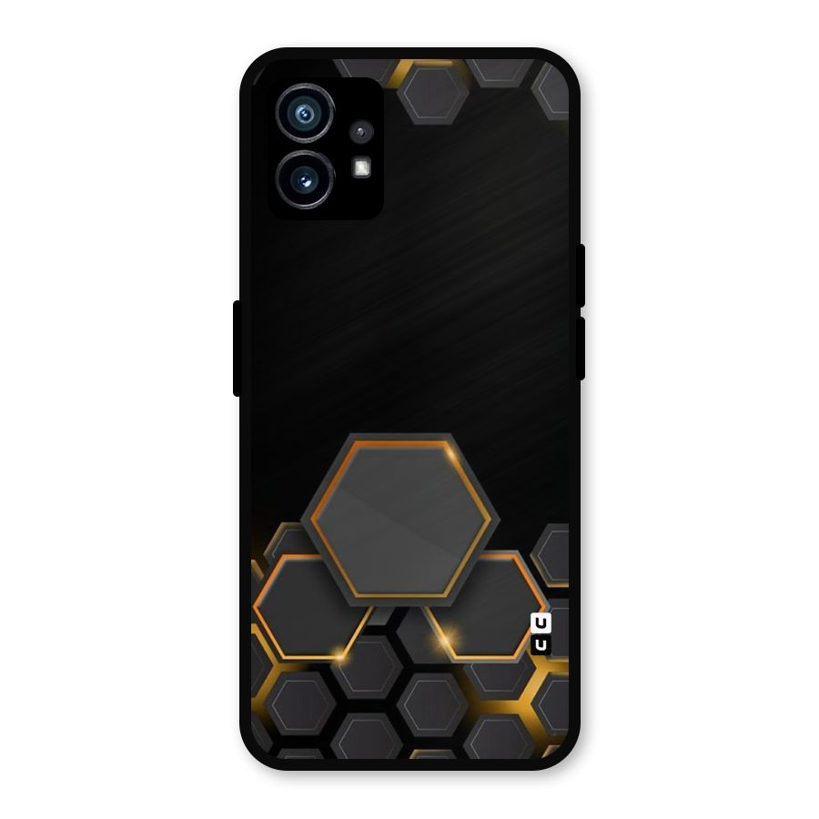 Black Gold Hexa Metal Back Case for Nothing Phone 1