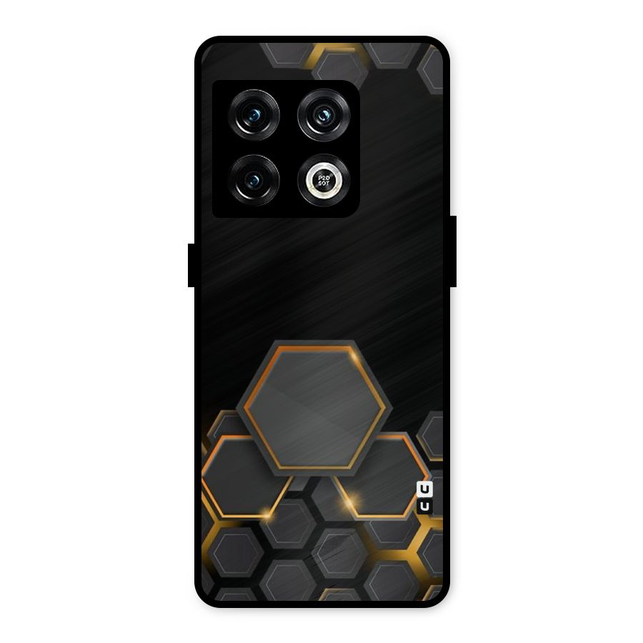 Black Gold Hexa Metal Back Case for OnePlus 10 Pro 5G