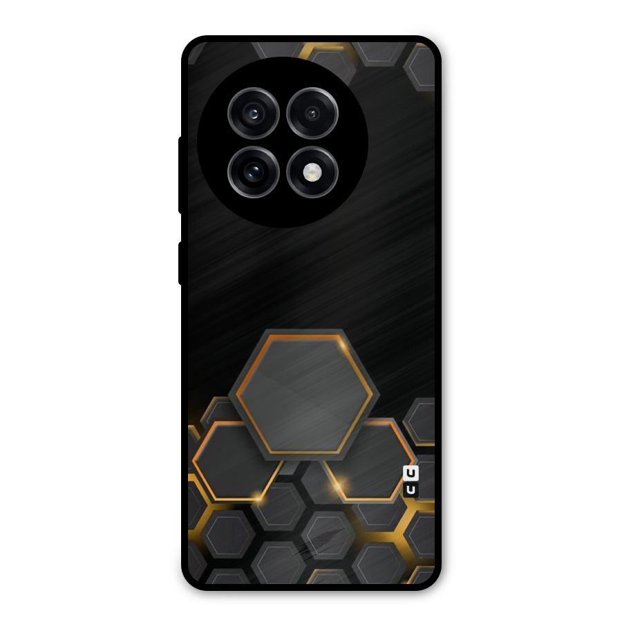 Black Gold Hexa Metal Back Case for OnePlus 13R